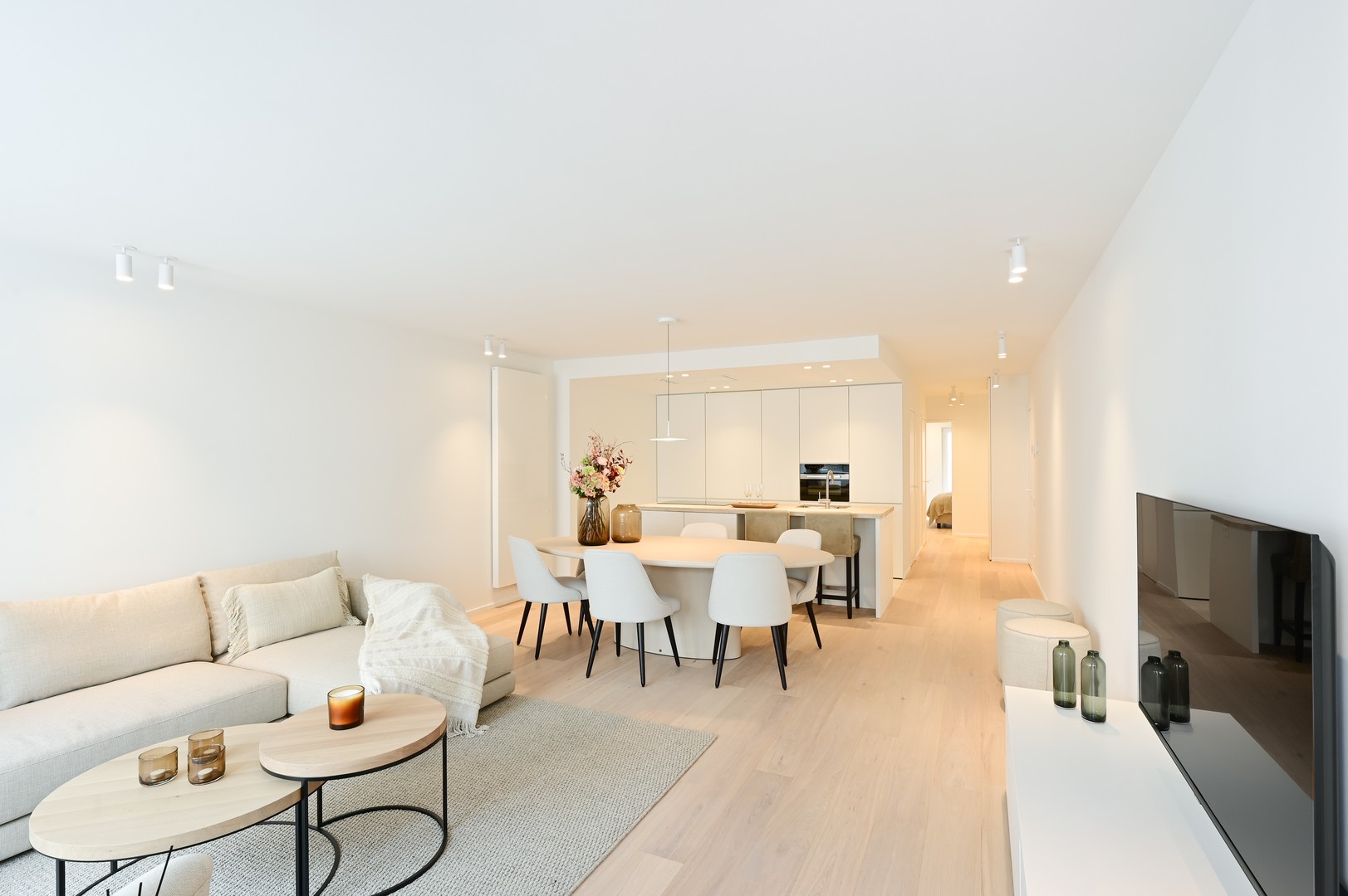 Te koop Knokke Real Estate appartement zeezicht leefruimte