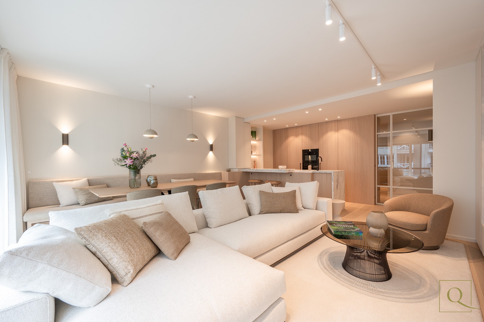 Te koop Knokke Real Estate appartement vlakbij het Van Bunnenplein - salon